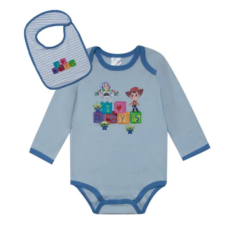 The Brands Club - Set Body + Babero Toy Story Bebé Niño 6 - 9 Meses