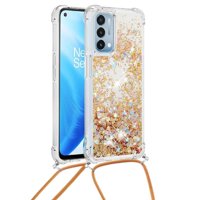 Funda Foxdock Para Oneplus Nord N200 5G Con Cuerda Ajustable, Brillo Líquido, Protección Antigolpes Y Lente – Ideal Para Regalo