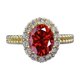 thumbnail image 1 of Anillo de Moissanita Ovalada de 1.5 Quilates Color D Claridad VVS1 Halo Anillo de Compromiso de Oro Plata Esterlina 925 Anillos de Boda para Mujer Talla 5-9, 1 of 7
