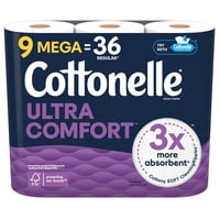 Papel Higiénico Cottonelle Ultra Comfort 9 Rollos Mega