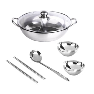 Magideal - Olla De Sopa De Acero Inoxidable Utensilios De Cocina Con Tapa De Vidrio Utensilios De Cocina Olla De Cocina Olla Caliente Para Cocina Eléctrica Campi 28Cm