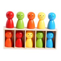 Bothyi - 10 Piezas De Muñecas De Arcoíris De Madera, Juguetes, Figuras De Personas Para Niños Mayores De 3 Años