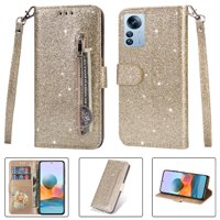 Funda Para Foxdock Elegante Funda Xiaomi 12 Glitter Con Cremallera-Ideal Para El Uso Diario