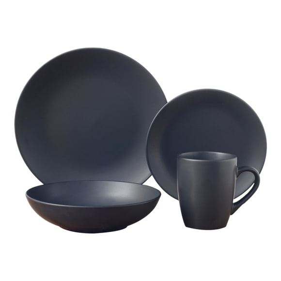 Juego de Loza 16 piezas ceramica color negro, 1 un