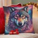 thumbnail image 4 of Lobo Galáctico Fundas de almohada de terciopelo con tema, regalos de funda de almohada, decoración para el hogar, cojín de lanzar, regalo de cumpleaños para fans y parejas.30*30cm., 4 of 6