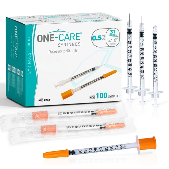 Jeringa ONE-CARE 0,5 ml 31 G 8 mm Naranja 100 piezas