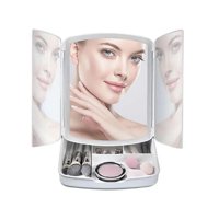 Aventura Store - Espejo De Maquillaje Plegable Con Luces Led Con Cajon