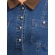 thumbnail image 5 of INSPIRE CHIC Vestidos de Jean para Mujer Vintage con Cuello, Botones, Manga Corta, Ajustado y Acampanado, Vestido de Mezclilla M Azul, 5 of 6