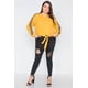 thumbnail image 5 of Top Semitransparente con Nudo Frontal y Mangas con Bloques de Color, Talla Grande 3XL, 5 of 12