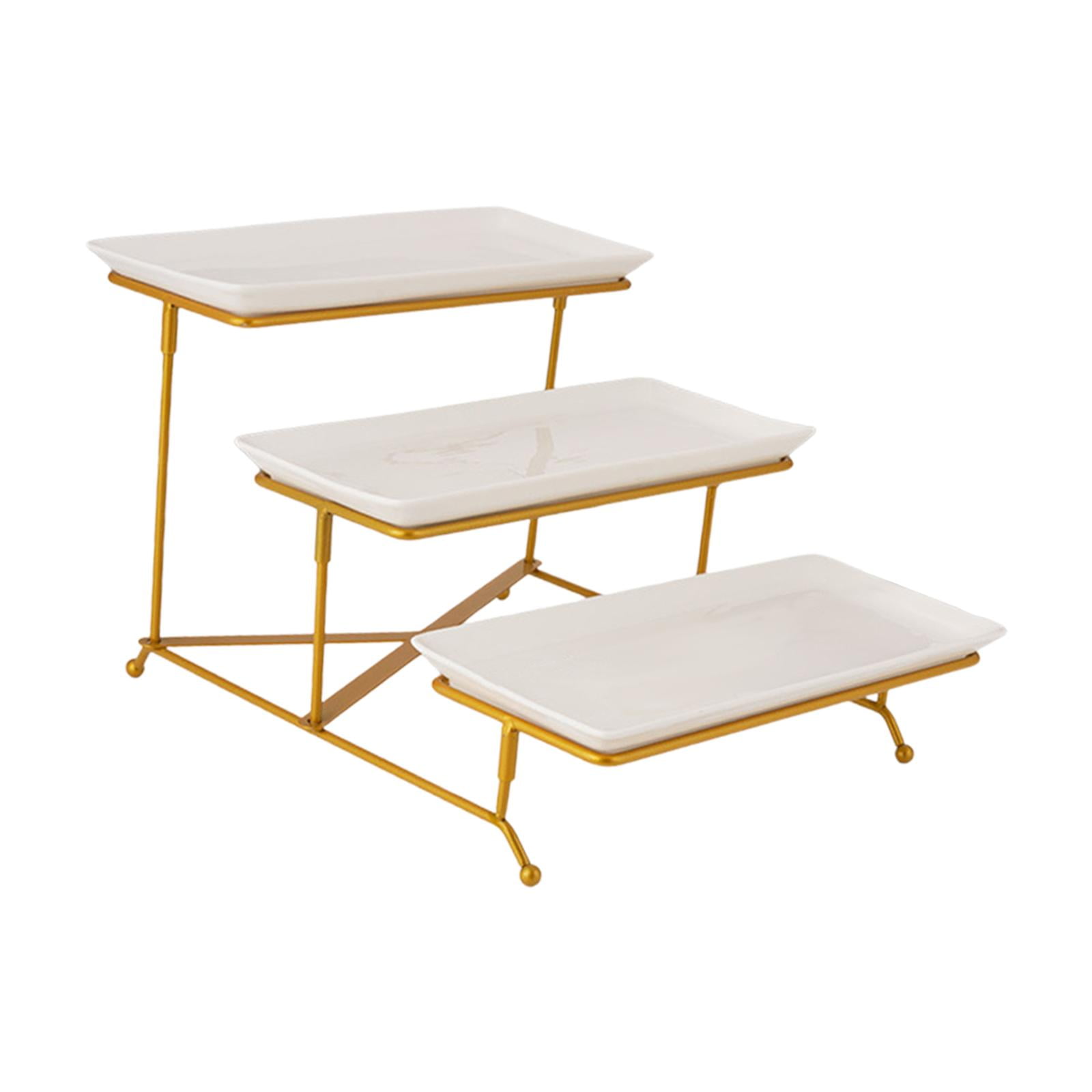 Bothyi - Soporte Para Servir De 3 Niveles, Bandeja Para Servir En Niveles, Para Presentación, Pastel, Fruta, Postre, Estante Dorado