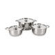 thumbnail image 1 of Juego Batería 6 Piezas Olla Cocina Acero Inoxidable Plateado, 1 of 3