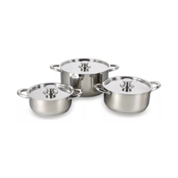 Importclick - Juego Batería 6 Piezas Olla Cocina Acero Inoxidable Plateado