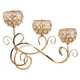 thumbnail image 4 of Portavelas De Cristal Candelabro De 3 Brazos Centro De Mesa De Boda Decoración Para El Hogar Dorado, 4 of 5