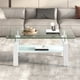 thumbnail image 2 of Tempered Clear Glass Coffee Table, 2-Layers Coffee Table Living Room Center Table, 2 of 3