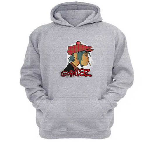Genérico - Polerón Canguro Gorillaz Gris Claro Talla Xl Unisex