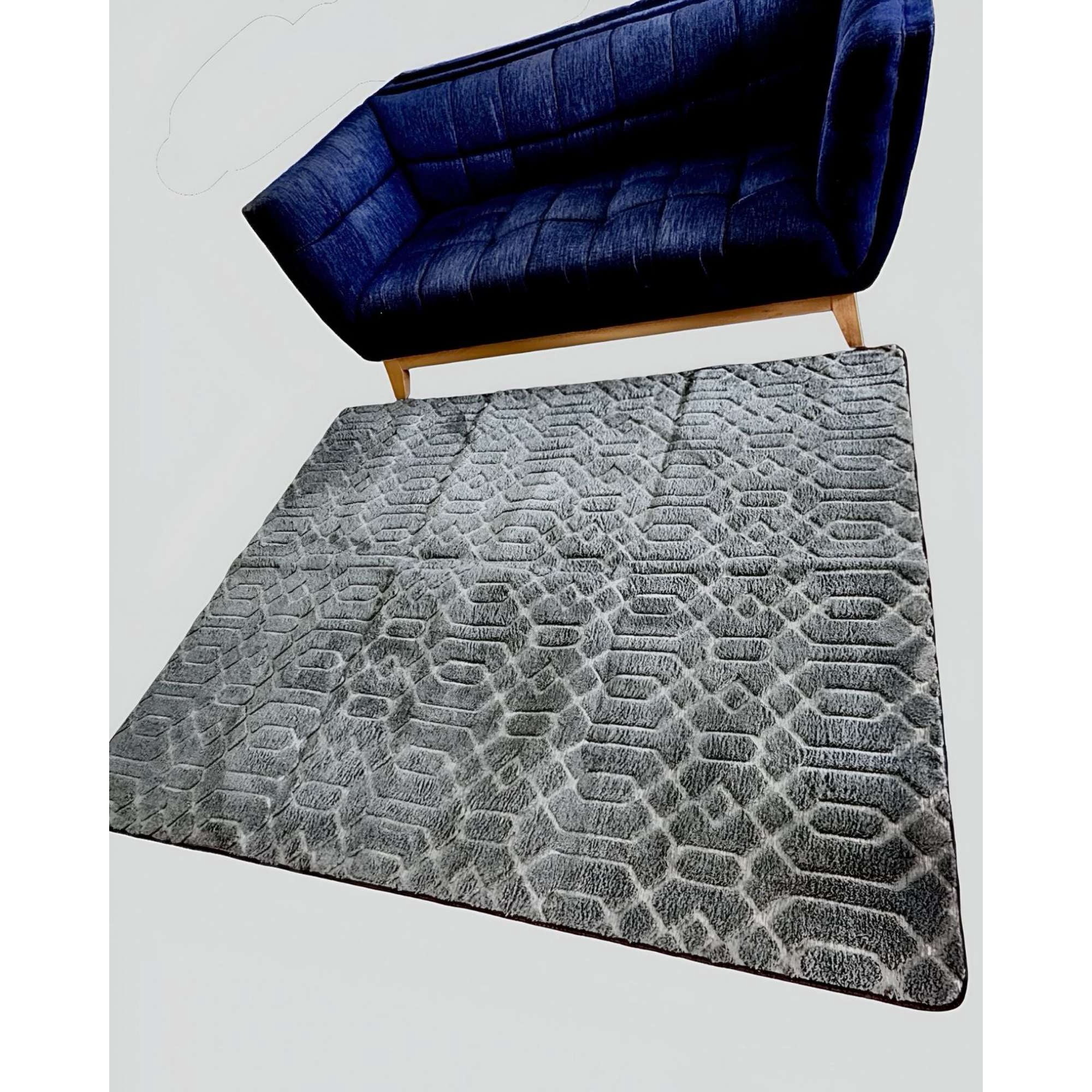 Genérico - Alfombra Living Diseño Elegante Gris Claro