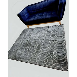 Genérico - Alfombra Living Diseño Elegante Gris Claro