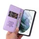 thumbnail image 5 of Funda Billetera de Cuero para Samsung Galaxy S21 con Tarjetero y Soporte - Tapa Magnética Morado, 5 of 6