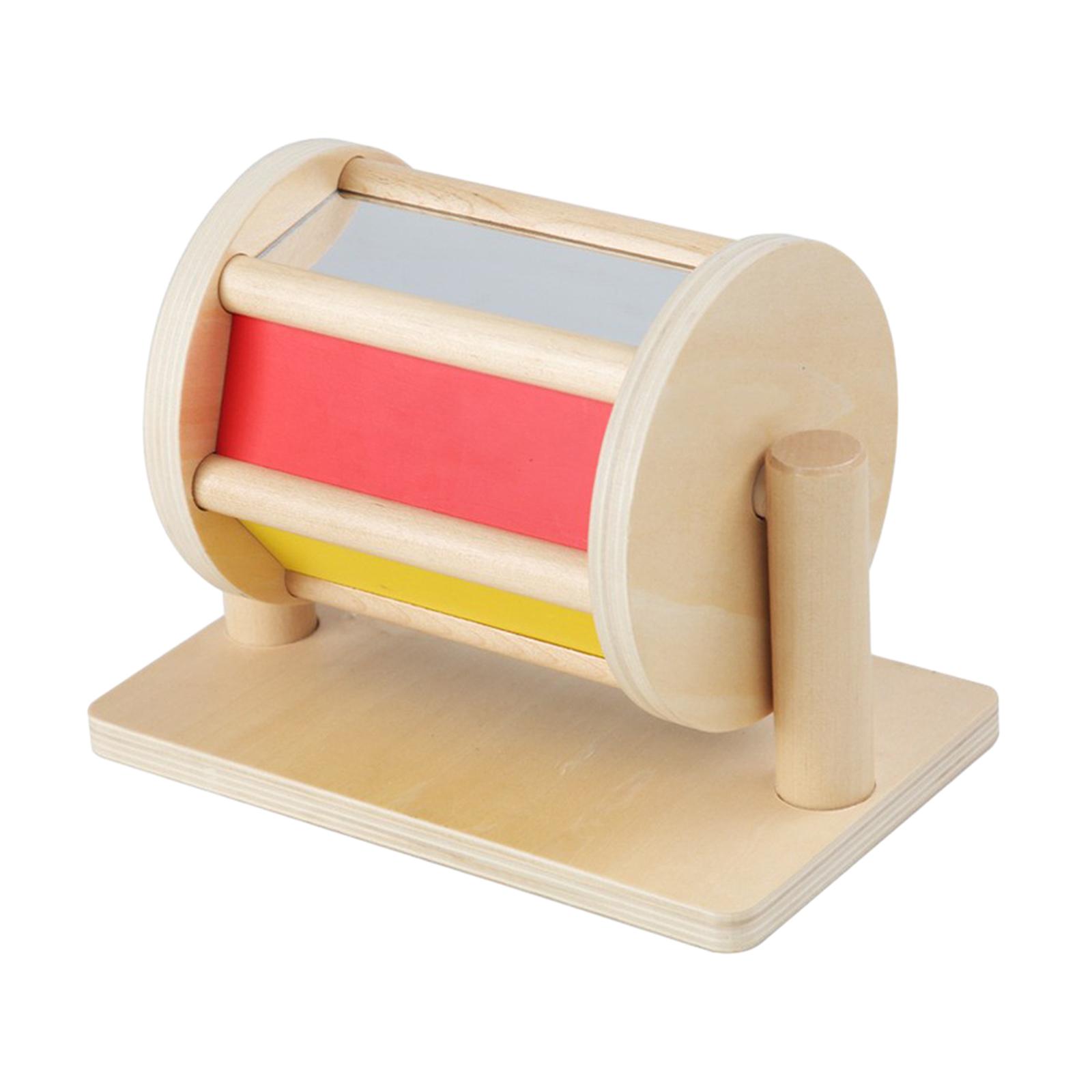 Magideal - Tambor Giratorio Montessori Para Bebé, Juguete De Madera Para Desarrollo Temprano, Juguete De Desarrollo Sensorial, Tambor Rodante Para Bebés, Niños Y