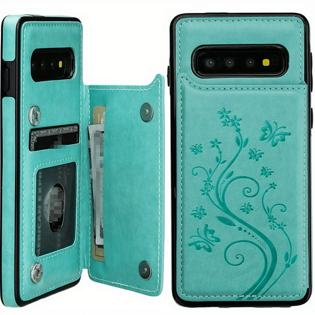 Butterfly Pattern PU Leather Case Wallet: Shockproof Flip Cover with Card Holder for Samsung S8/S10/Note10/S21 Series