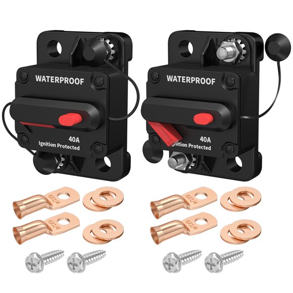 Disyuntor DaierTek, 40 A, 12 V-48 V DC, resistente al agua, paquete de 2