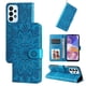 thumbnail image 1 of Funda tipo cartera FOXDOCK para Samsung Galaxy A23 4G/5G , diseño girasol en relieve, cuero PU, cierre magnético, soporte y tarjetero, 1 of 5