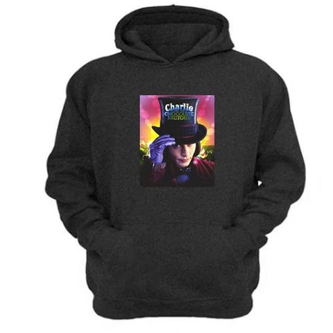 Genérico - Polerón Canguro Wonka Gris Oscuro Talla Xl Unisex