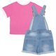 thumbnail image 2 of Conjunto de ropa Barbie: camiseta de cuello redondo y pantalones cortos de mezclilla para niña, 2 of 6
