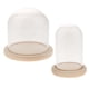 thumbnail image 2 of 2 Piezas De Cúpula De Vidrio Con Base De Madera Cloche Glass Cover Display Bell Jars, 2 of 5