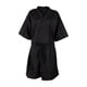 thumbnail image 3 of Albornoz ligero informal, batas de salón con escote en V, clientes suaves, batas de kimono transpirables para peluquero, vestido de cliente de salón p Negro, 3 of 5