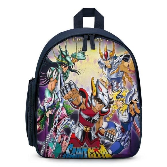 Los Caballeros del Zodiaco Mochila Escolar para Niños y Niñas, Mochila Infantil Ligera de Alta Calidad, Grande y Duradera Azul