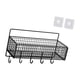 thumbnail image 4 of Cesta De Almacenamiento Para Armario, Cesta De Alambre De Acero Resistente Para Frutas, Verduras, Aperitivos, Color Negro L Con Gancho, 4 of 5