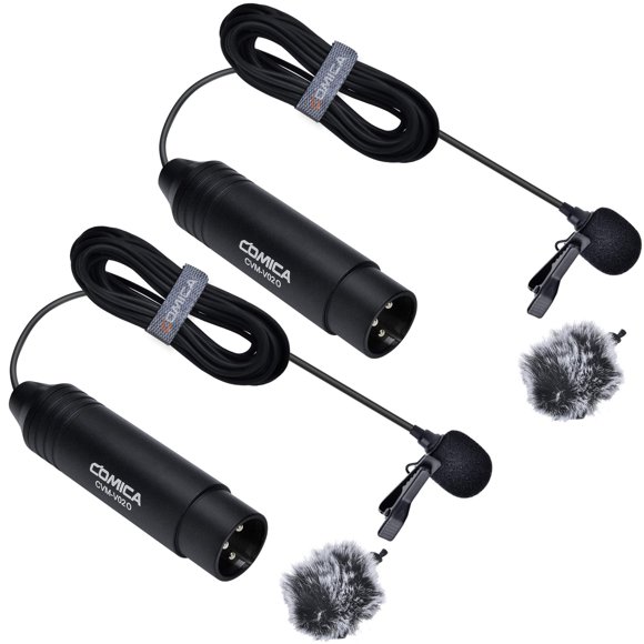 Micrófono COMICA CVM-V020 XLR Lavalier Phantom Power de 1,8 m