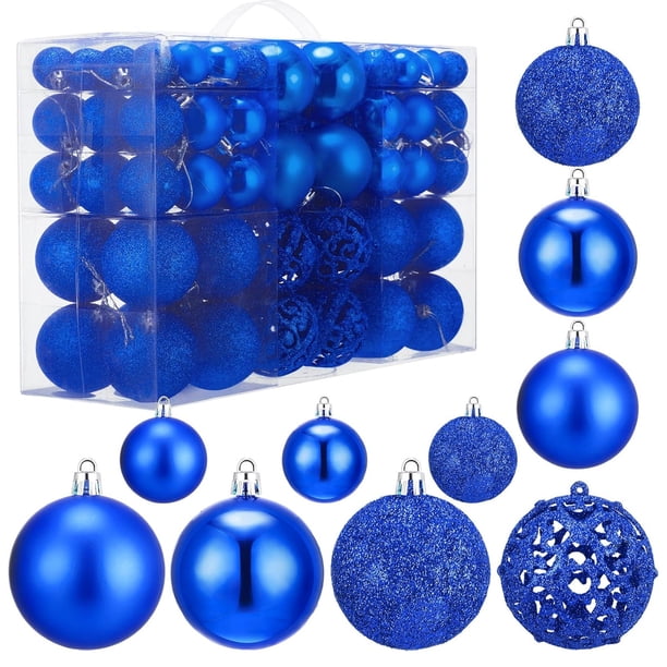 100 bolas navideñas para árbol de Navidad, delicado juego de adornos navideños artesanales de plástico irrompible para Año Nuevo, fiestas de bodas y otras festividades.