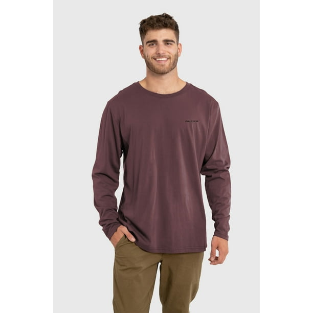 Polera Orgánica Manga Larga Classic Burdeo Hombre Falcone