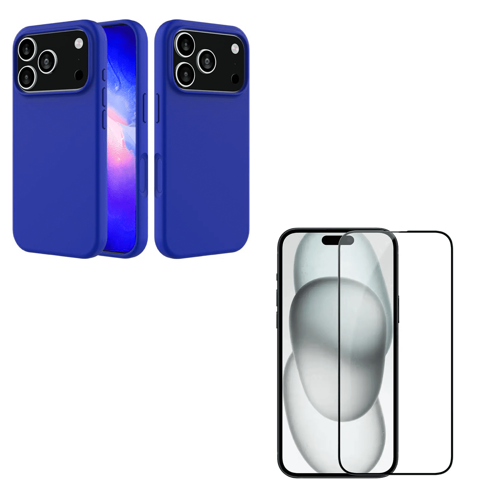 Joigo - Carcasa Lamina Vidrio Pantalla Para Iphone 17 Pro Azul