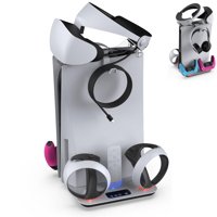 Base De Carga Aaronmei Para Ps5 Y Psvr2 Con Ventiladores De Enfriamiento Y Estación De Carga Dual Para Controladores