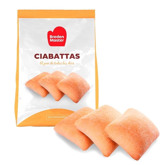 Pan Precocido Congelado Ciabatta 20 Un, 1000 g