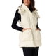 thumbnail image 4 of INSPIRE CHIC Chaleco de Mujer Abrigo de Invierno con Capucha Cremallera Sin Mangas Acolchado Acolchado 2XL Blanco, 4 of 6