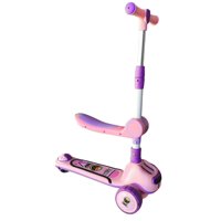 Vipnetwork - Monopatín Plegable Infantil 2 En 1 Luces Led Rosado