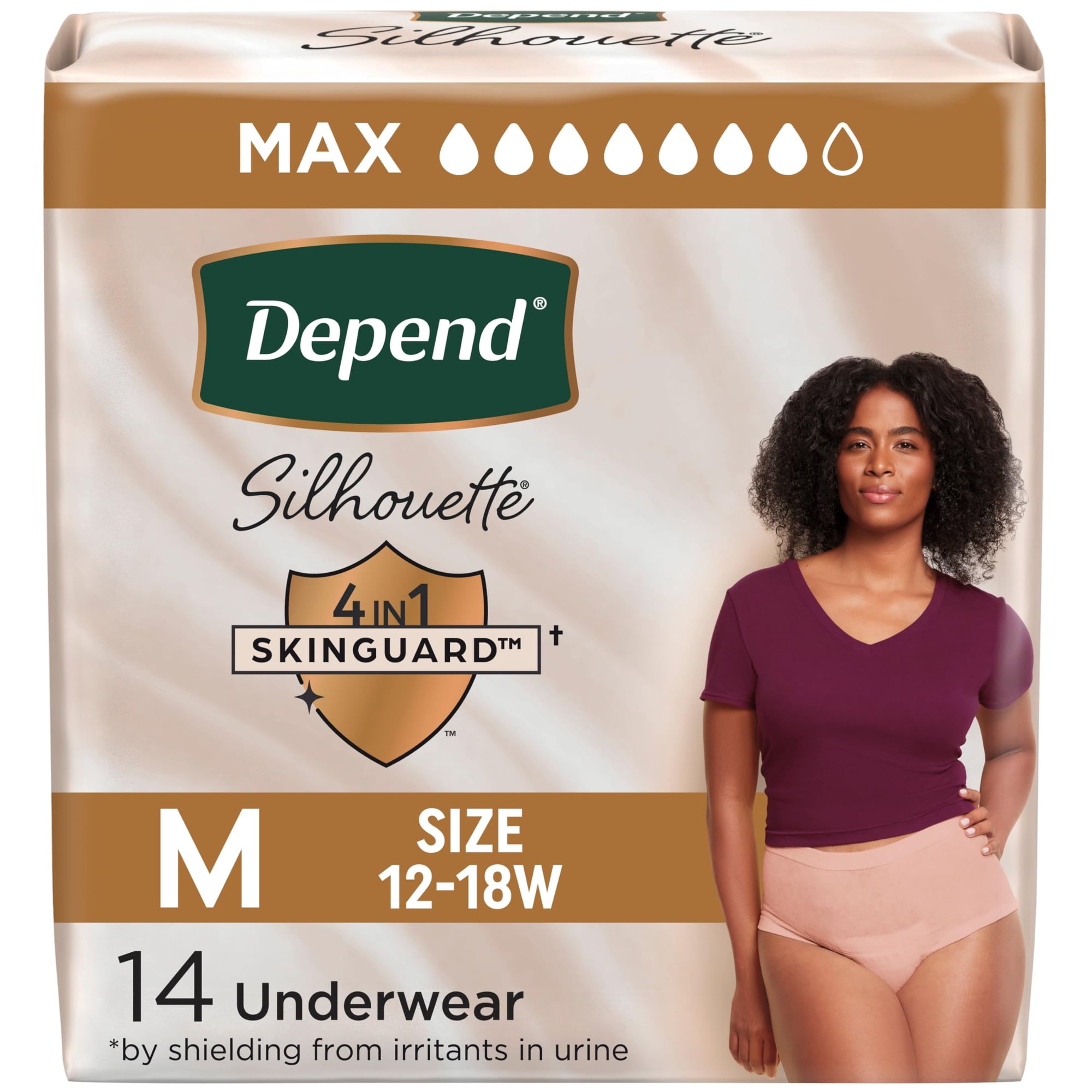 Ropa Interior Para Incontinencia Depend Silhouette Para Mujer, Talla Mediana 14