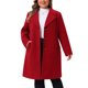 thumbnail image 1 of Abrigos para Mujer de Talla Grande Agnes Orinda, Manga Larga, Solapa con Botón Único, Abrigo de Otoño e Invierno 3X Rojo Vino, 1 of 6