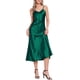 thumbnail image 1 of Vestido de satén CURVOSPORT para mujer, tirantes finos, escote en V, elegante vestido largo tipo slip XL verde oscuro, 1 of 6