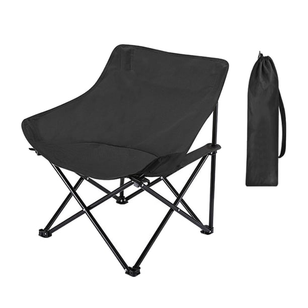 Silla de camping plegable Silla de playa Silla de playa antideslizante de tela Oxford con tubo de metal Silla plegable portátil Silla de exterior para Negro
