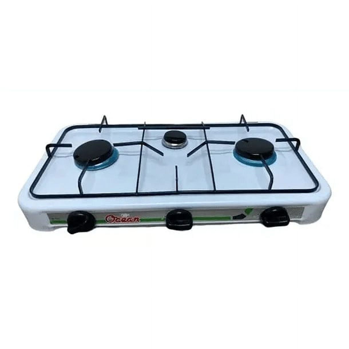 Leonimport - Cocina Encimera Con Tapa A Gas 3 Quemadores Ocean
