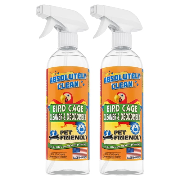 Limpiador y desodorizante para jaula de aves Absolutely Clean 480 ml x2