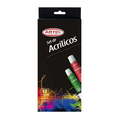Set Acrilicos Artel 12 Colores De 12 Ml
