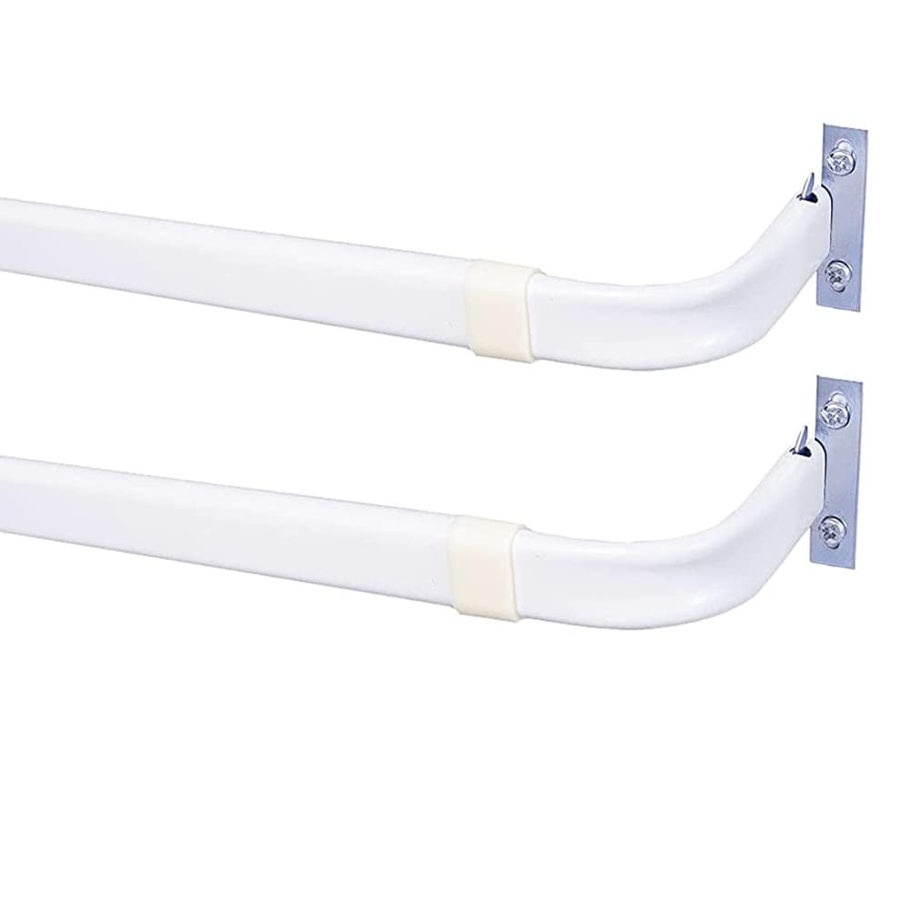 Barra De Cortina Blu-pier Tech, Resistente, De 70 A 120 Cm, Color Blanco