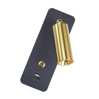 Magideal - Lámpara De Pared De , Interfaz Usb De Luz Blanca Cálida De 3000 K, Accesorio De Iluminación De Noche, Aplique Led Simple Para Sala De Estar, , Oro Negro