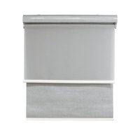 Guiza - Cortina Roller Blackout 2 Paño 100X200 Doble Con Visillo Y Cenefa